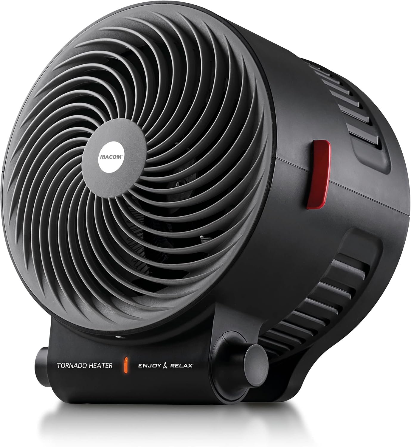 MACOM, Potente termoventilatore 2000W, termostato ambiente, dispositivo di sicurezza antiribaltamento, tempo di riscaldamento ridotto al 35% grazie alla ventola Vortex, Enjoy & Relax TORNADO HEATE...